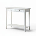 White console table with two drawers and open shelf 90 x 40 x 75cm