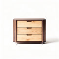 Wooden nightstand with three drawers in walnut design 60 x 45 x 40cm
