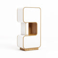 Wood and white laminate modern decorative bookshelf 40 x 20 x 100cm