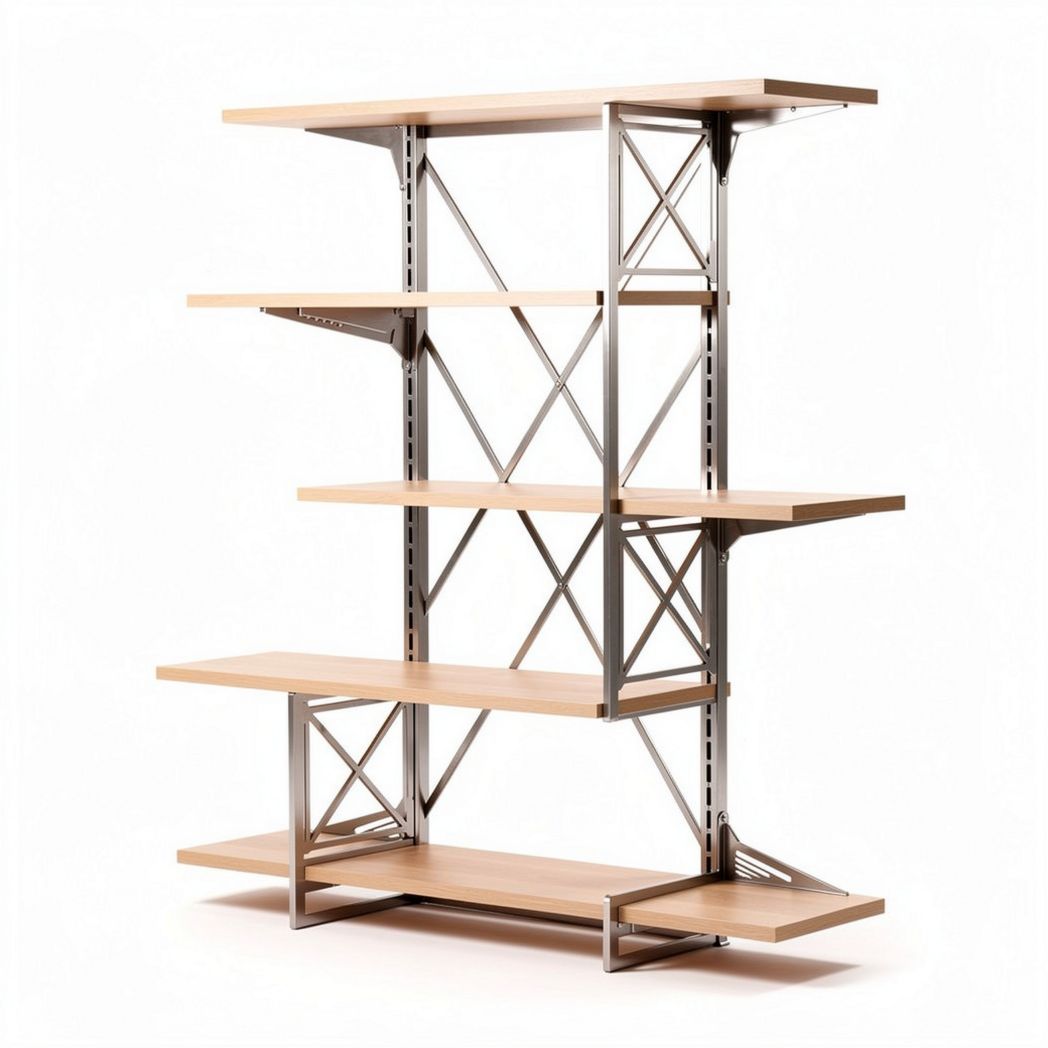Industrial metal and wood shelving unit for storage and display 150 x 80 x 180cm