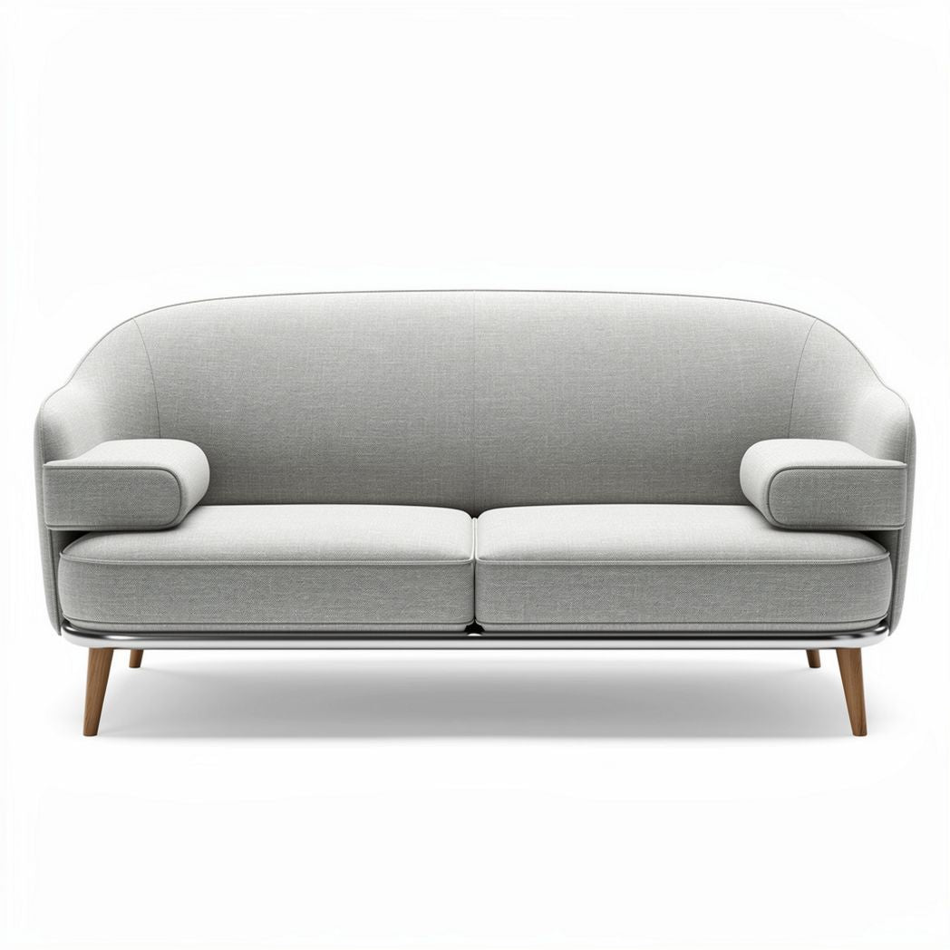 Modern gray fabric sofa with wooden legs 200 x 80 x 90cm for living room