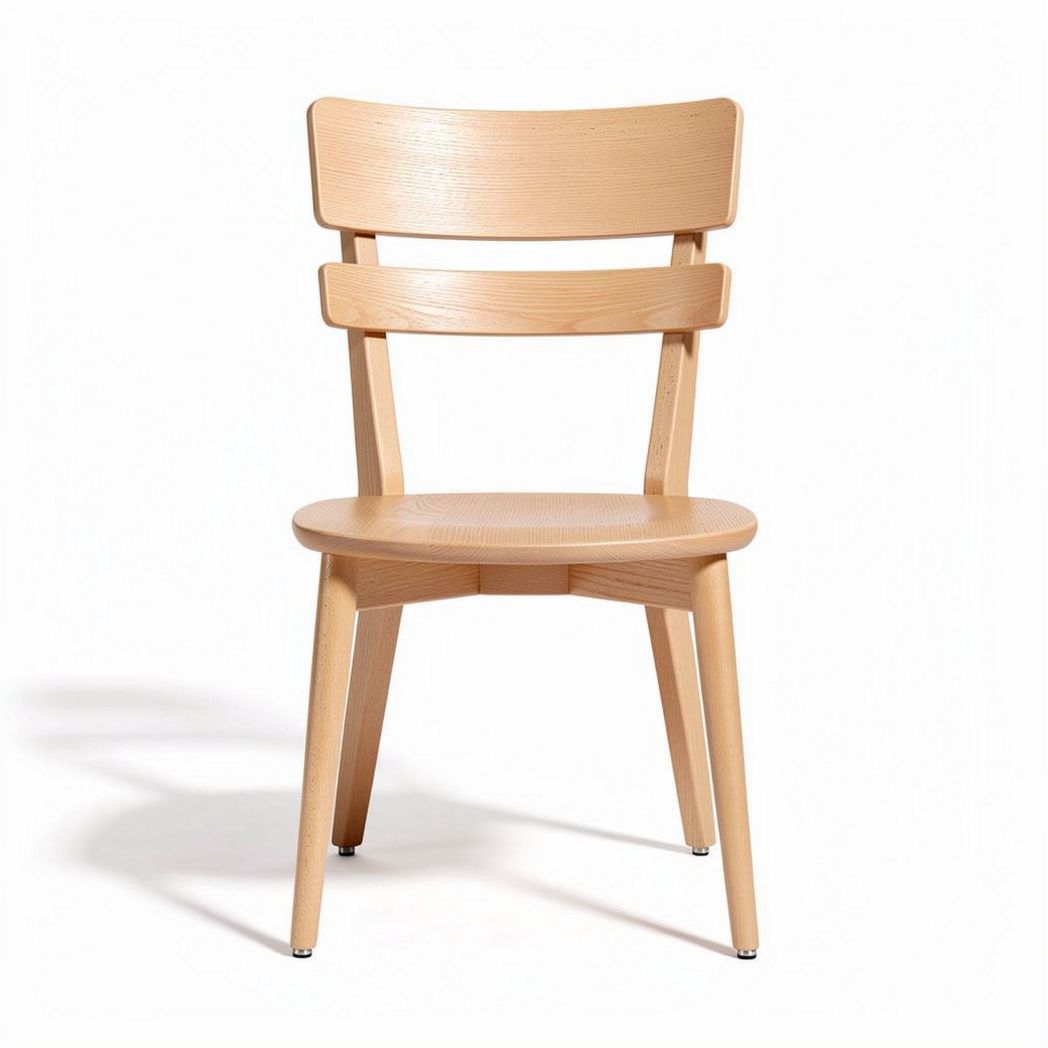 Natural wood dining chair with ergonomic design 45 x 45 x 80cm
